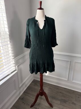 Knox Rose Dark Green Dress with Ruffle Hem